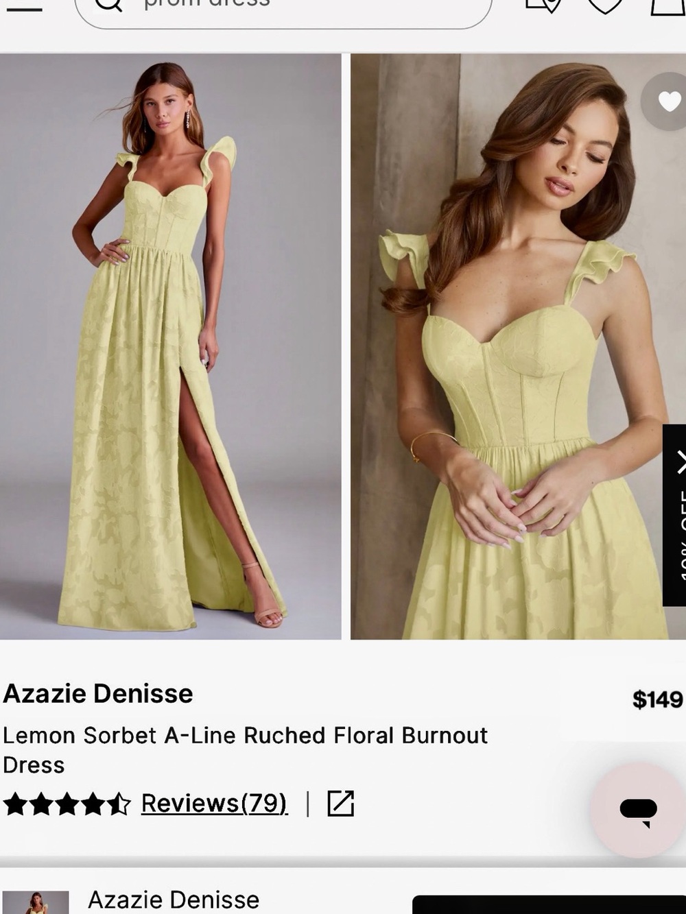 Yellow Azazie Denisse A-Line Floral Dress